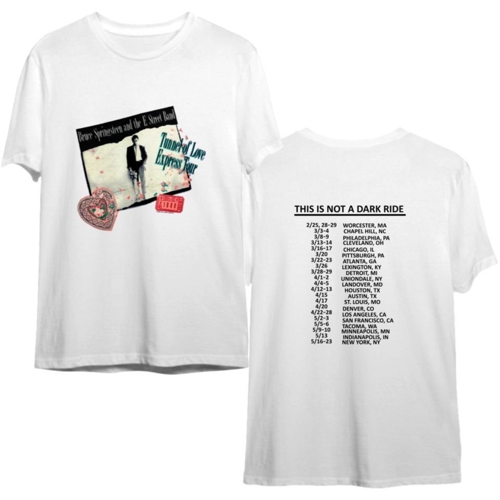 1988 Bruce Springsteen Tunnel Of Love Express Tour T Shirt 2 Sided
